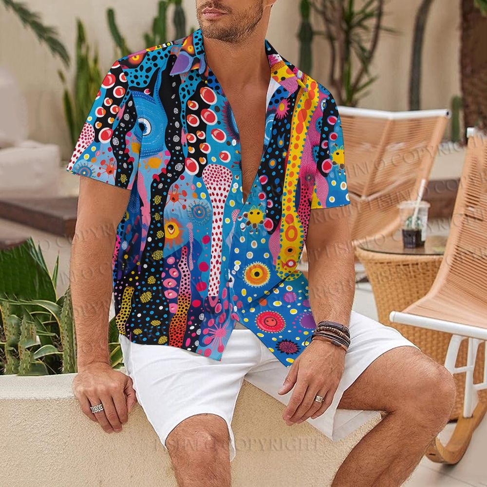 Yayoi Kusama Style Polka Dot Hawaiian Shirt