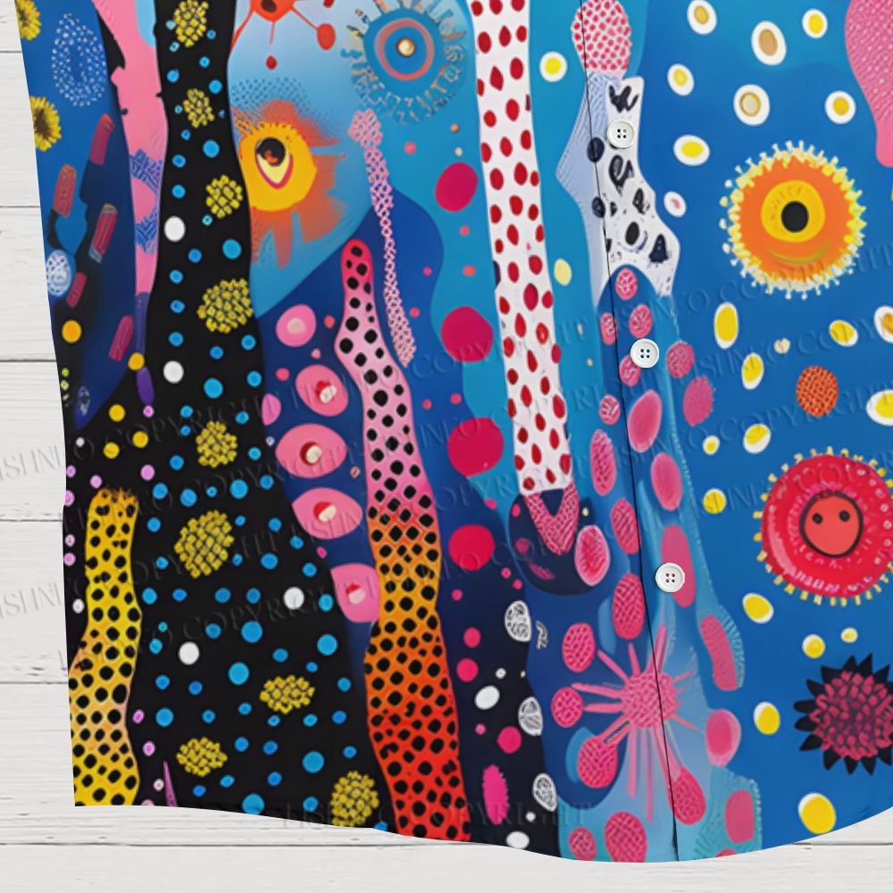 Yayoi Kusama Style Polka Dot Hawaiian Shirt