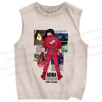 Unisex Akira Printed Washed Tank Top