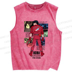 Unisex Akira Printed Washed Tank Top