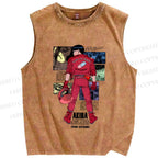 Unisex Akira Printed Washed Tank Top