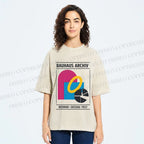 Unisex Bauhaus Design Printed Washed Tee