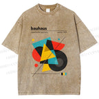 Unisex Bauhaus Design Printed Washed Tee