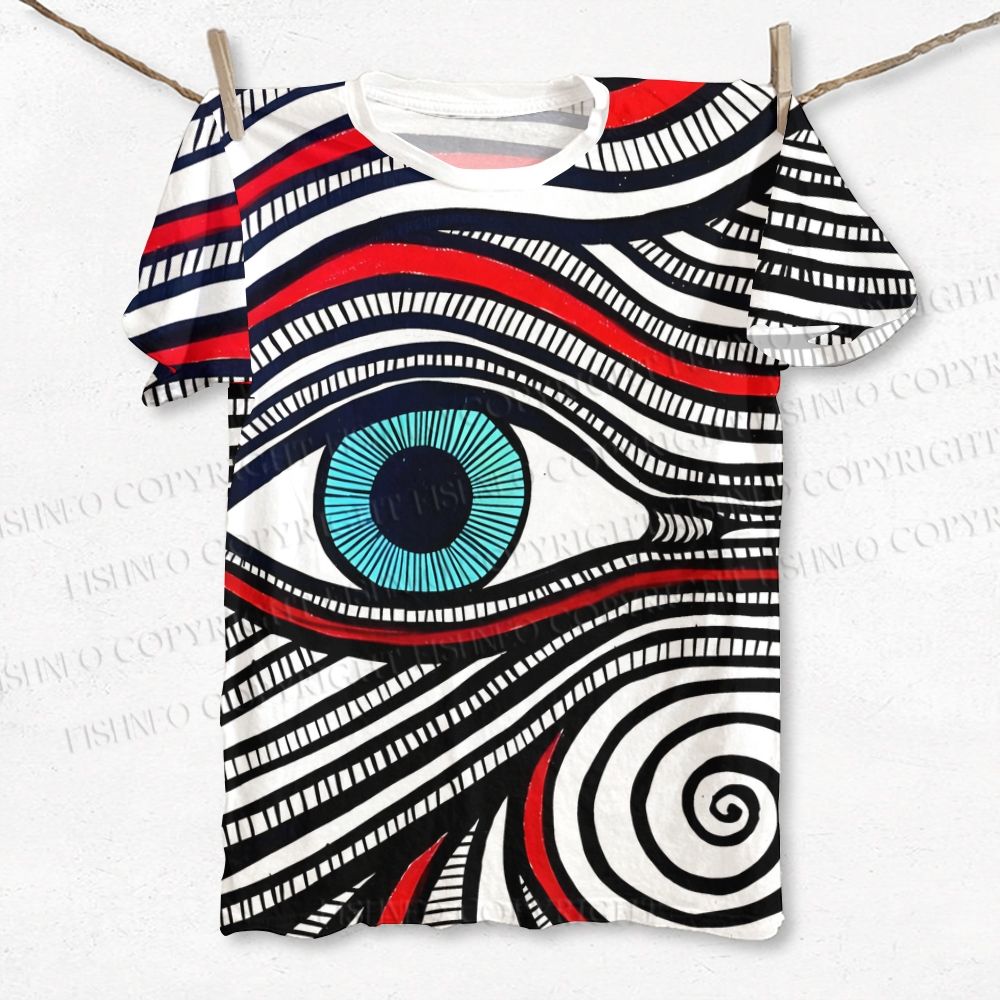 Unisex Giant Eye in Line Printed Classic T-shirt