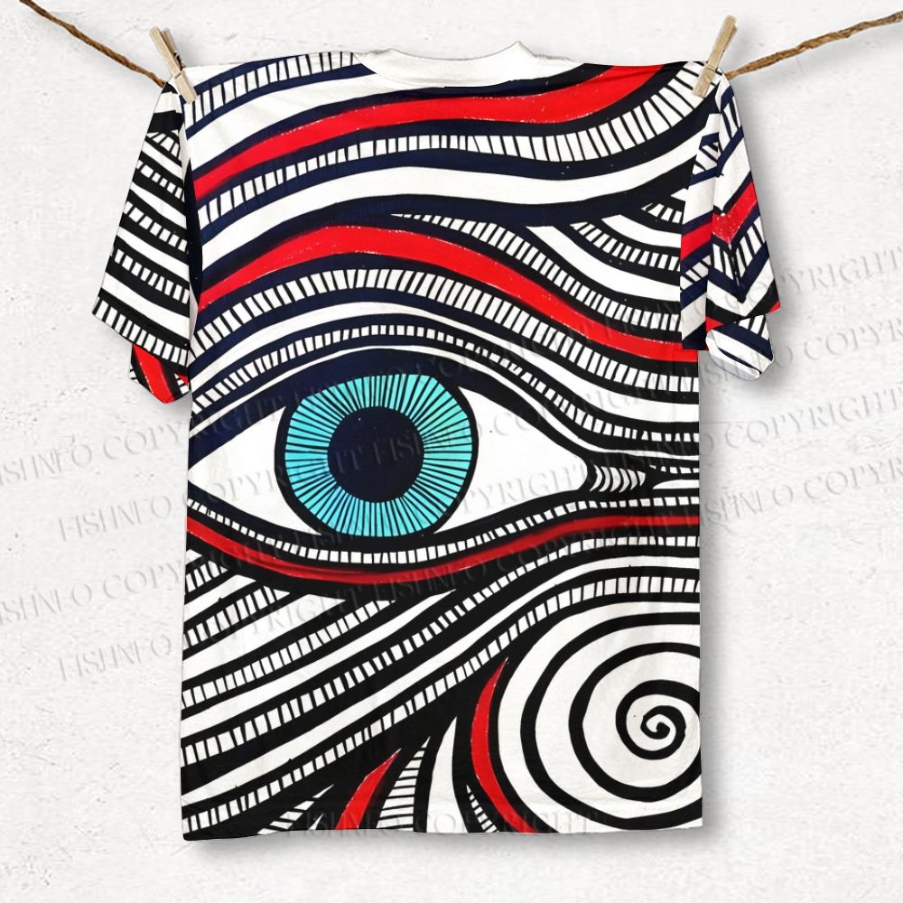 Unisex Giant Eye in Line Printed Classic T-shirt
