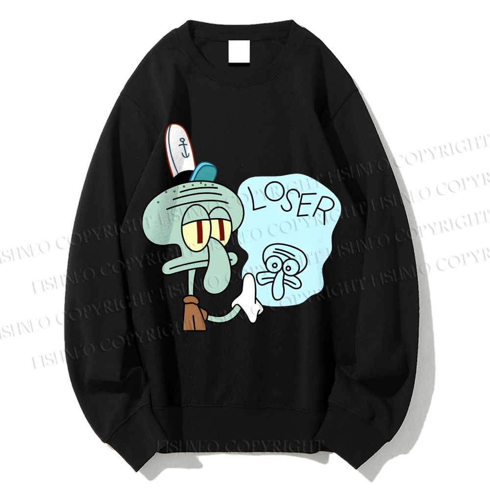 Unisex Squidward Tentacles Loser Printed Sweatshirt