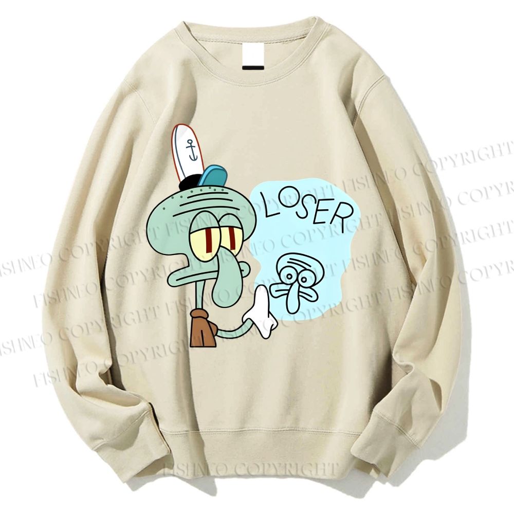 Unisex Squidward Tentacles Loser Printed Sweatshirt
