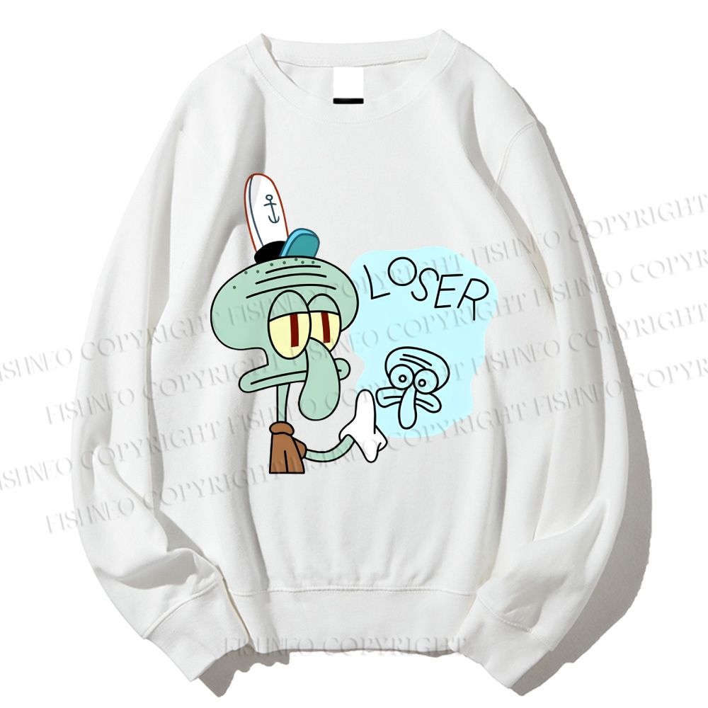 Unisex Squidward Tentacles Loser Printed Sweatshirt