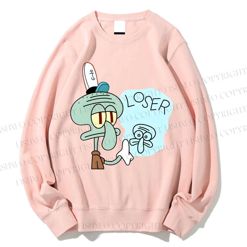 Unisex Squidward Tentacles Loser Printed Sweatshirt