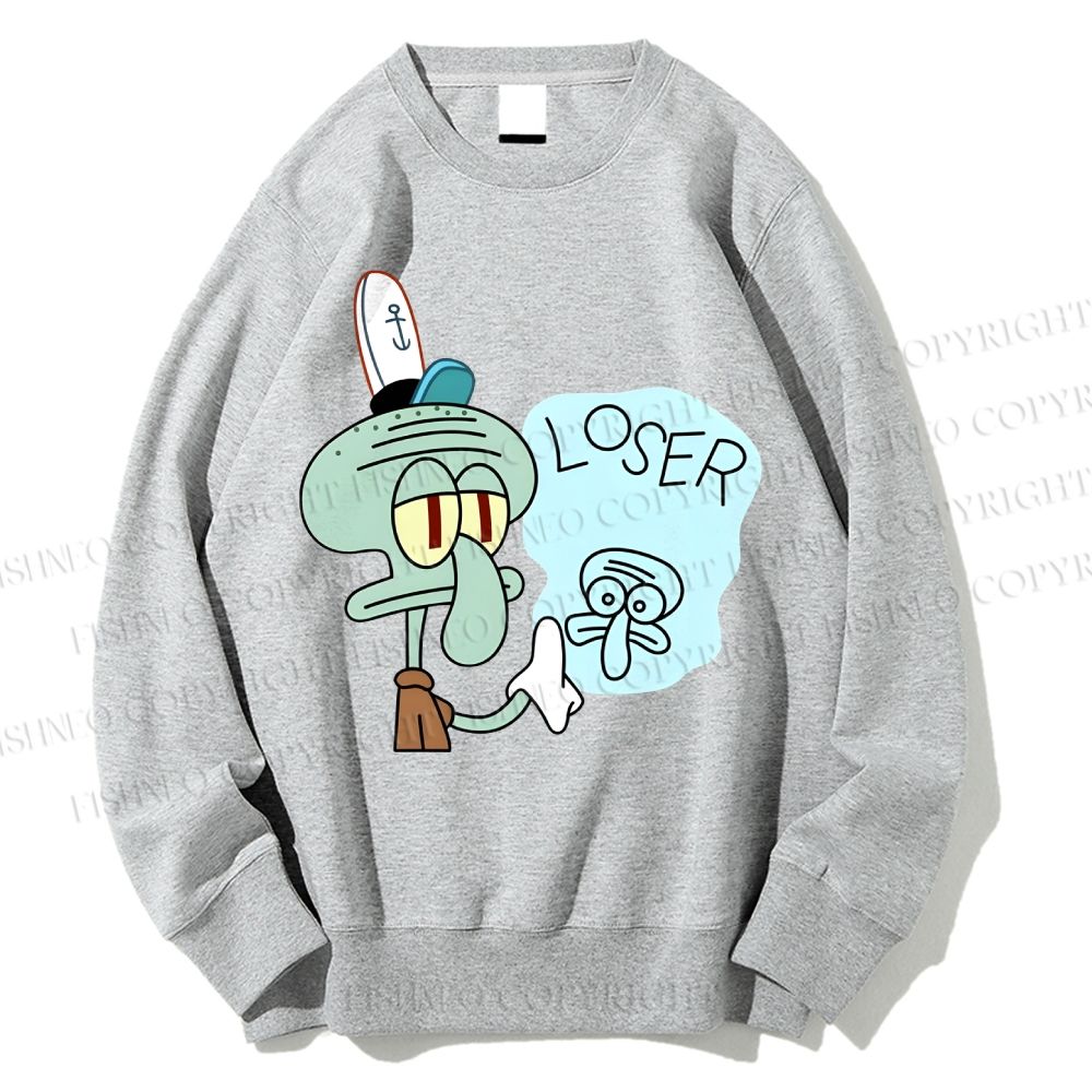 Unisex Squidward Tentacles Loser Printed Sweatshirt