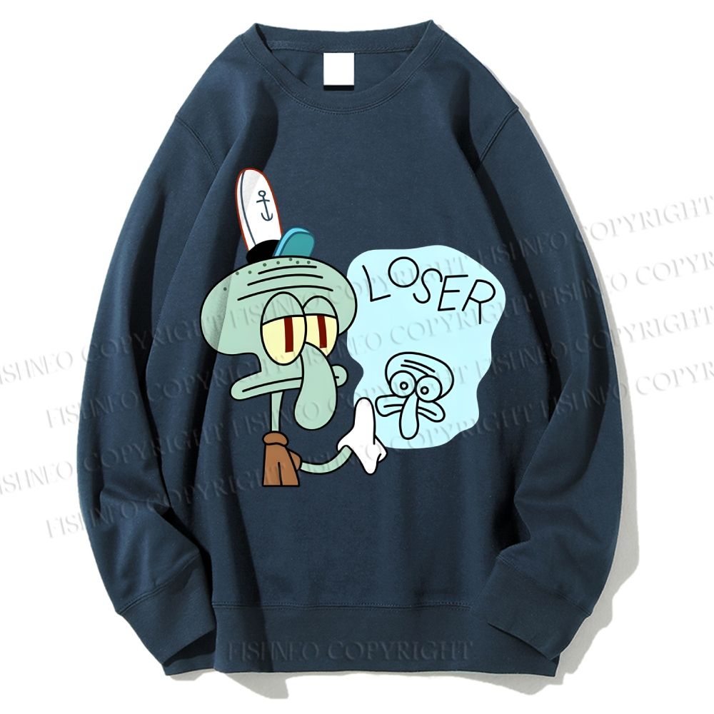 Unisex Squidward Tentacles Loser Printed Sweatshirt