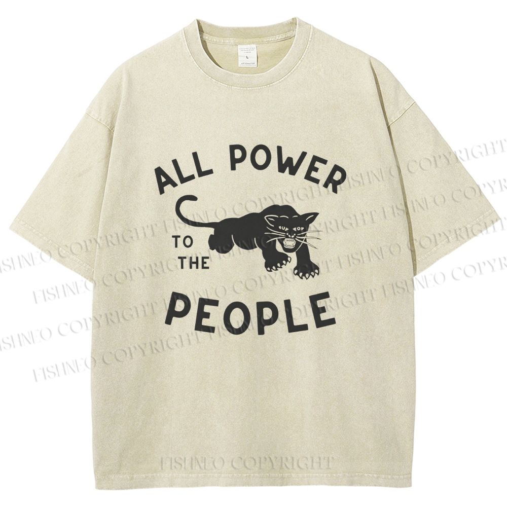 Unisex All Power To The People Printed Washed Tee