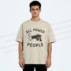 Unisex All Power To The People Printed Washed Tee