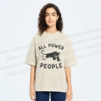 Unisex All Power To The People Printed Washed Tee