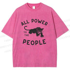 Unisex All Power To The People Printed Washed Tee