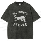 Unisex All Power To The People Printed Washed Tee