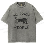 Unisex All Power To The People Printed Washed Tee