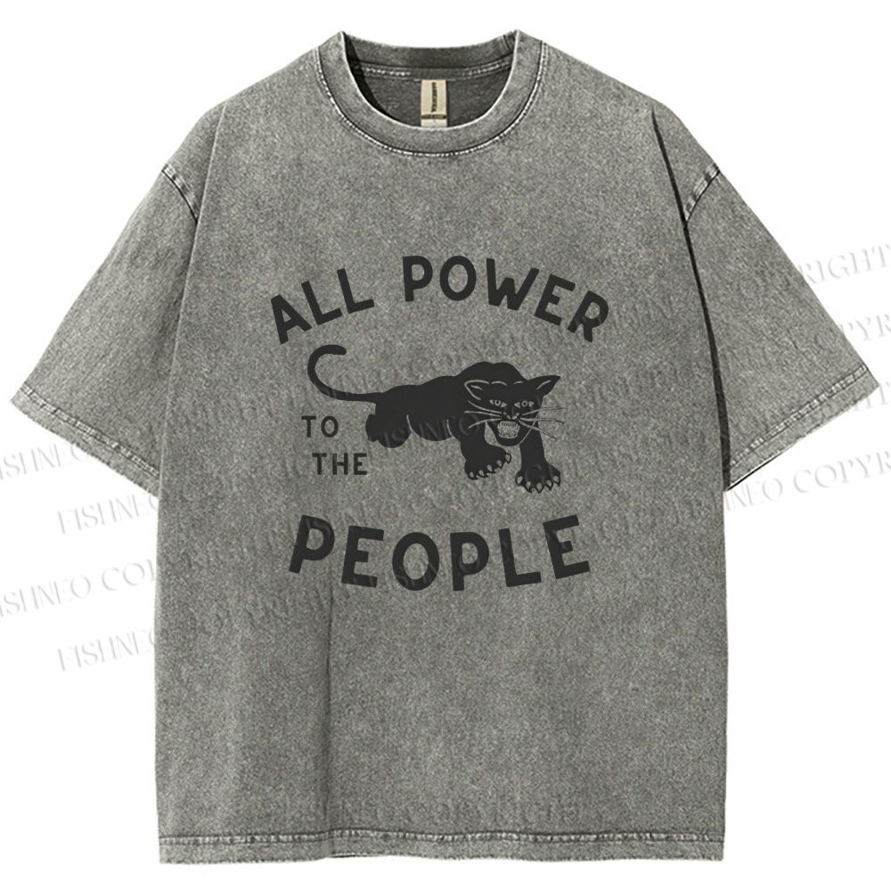 Unisex All Power To The People Printed Washed Tee