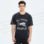 Unisex All Power To The People Printed Washed Tee
