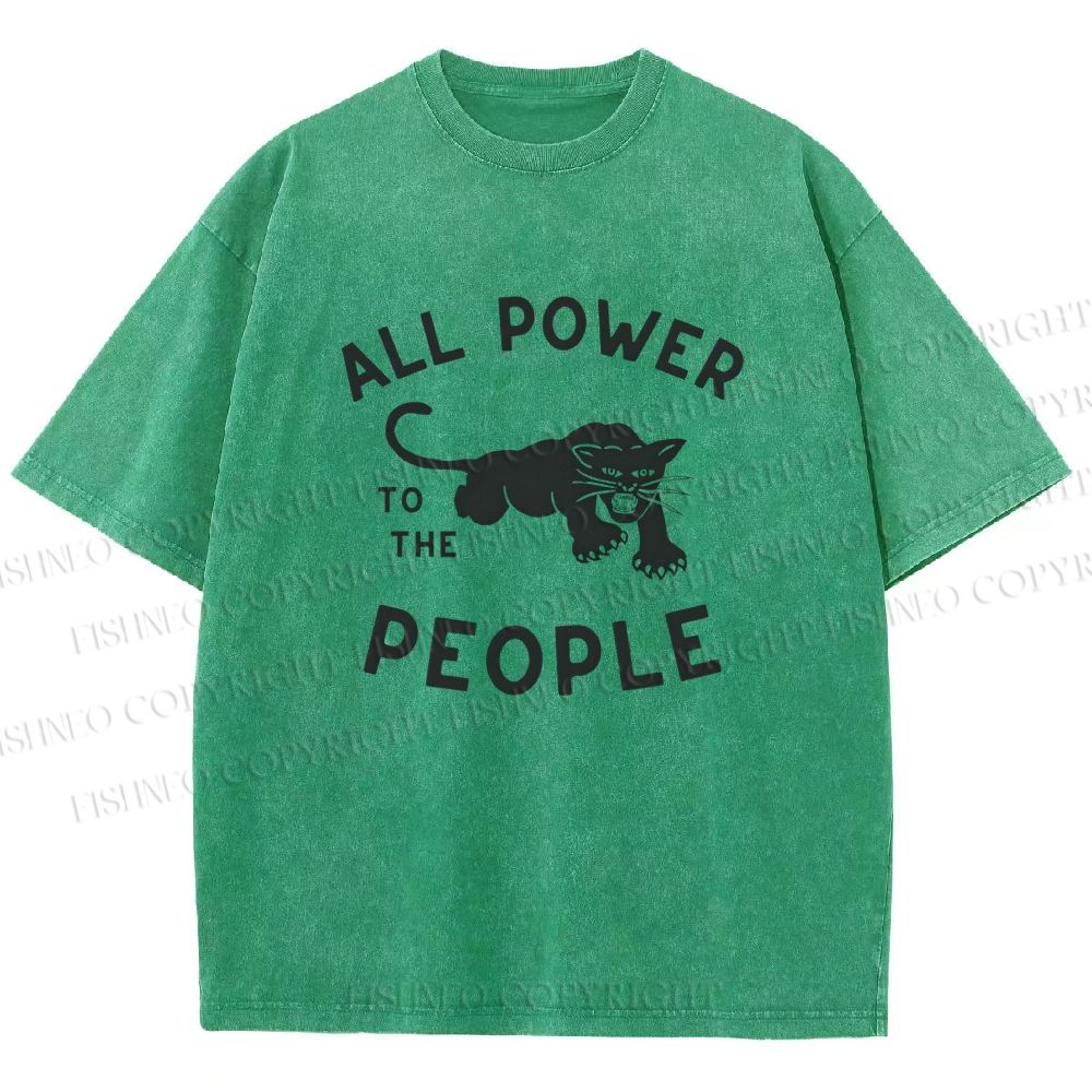 Unisex All Power To The People Printed Washed Tee