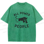 Unisex All Power To The People Printed Washed Tee