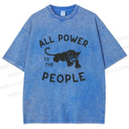 Unisex All Power To The People Printed Washed Tee