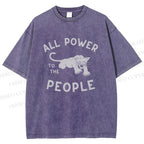 Unisex All Power To The People Printed Washed Tee