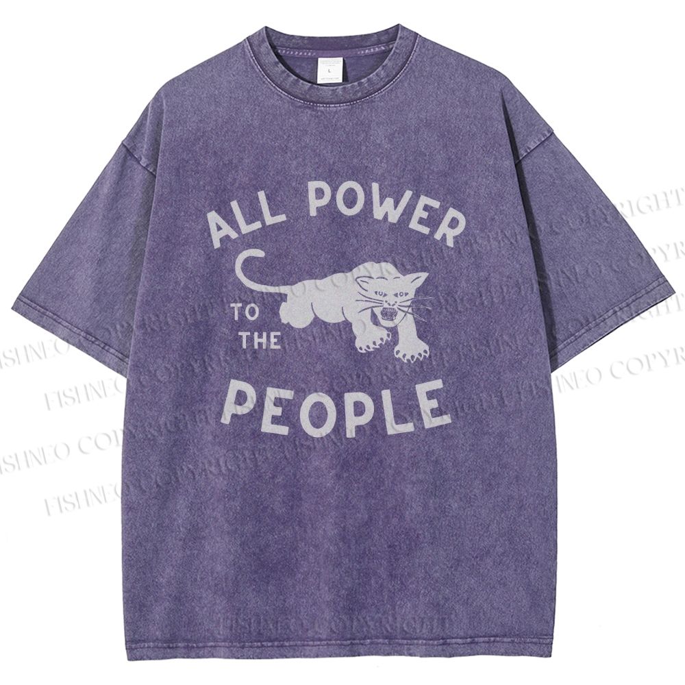 Unisex All Power To The People Printed Washed Tee