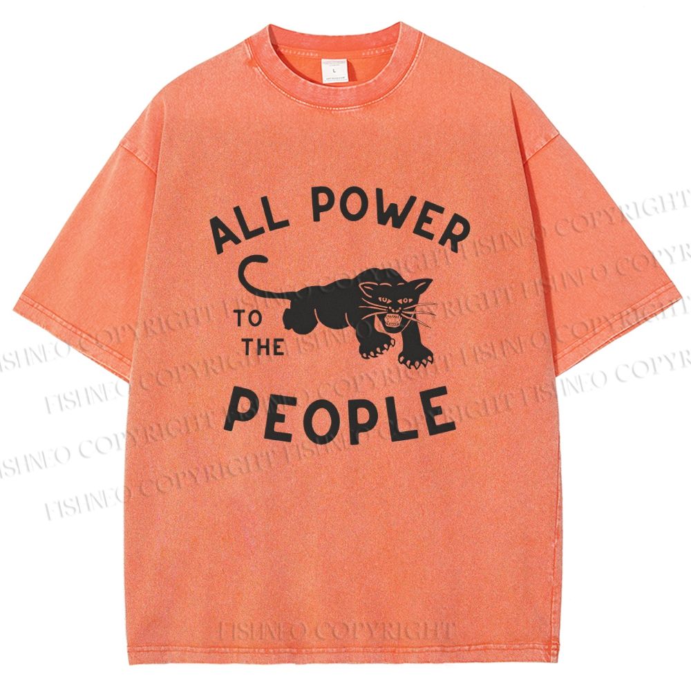 Unisex All Power To The People Printed Washed Tee