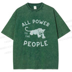 Unisex All Power To The People Printed Washed Tee
