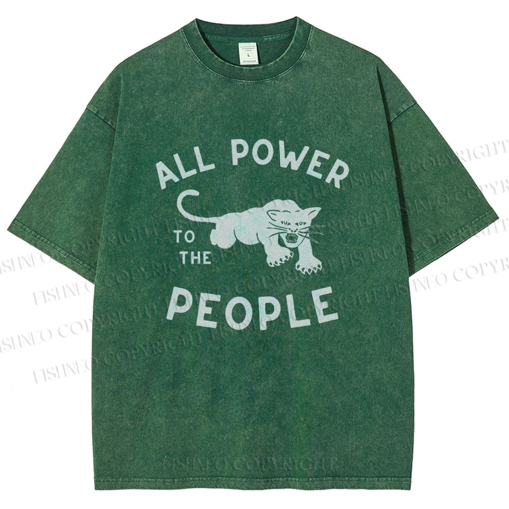 Unisex All Power To The People Printed Washed Tee