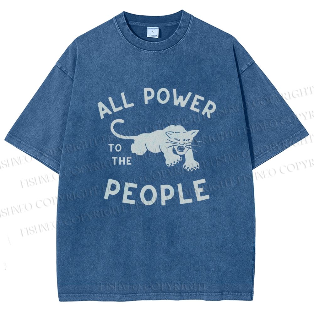 Unisex All Power To The People Printed Washed Tee