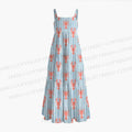 Striped And Red Lobster Printed Maxi Dresses