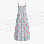 Striped And Red Lobster Printed Maxi Dresses