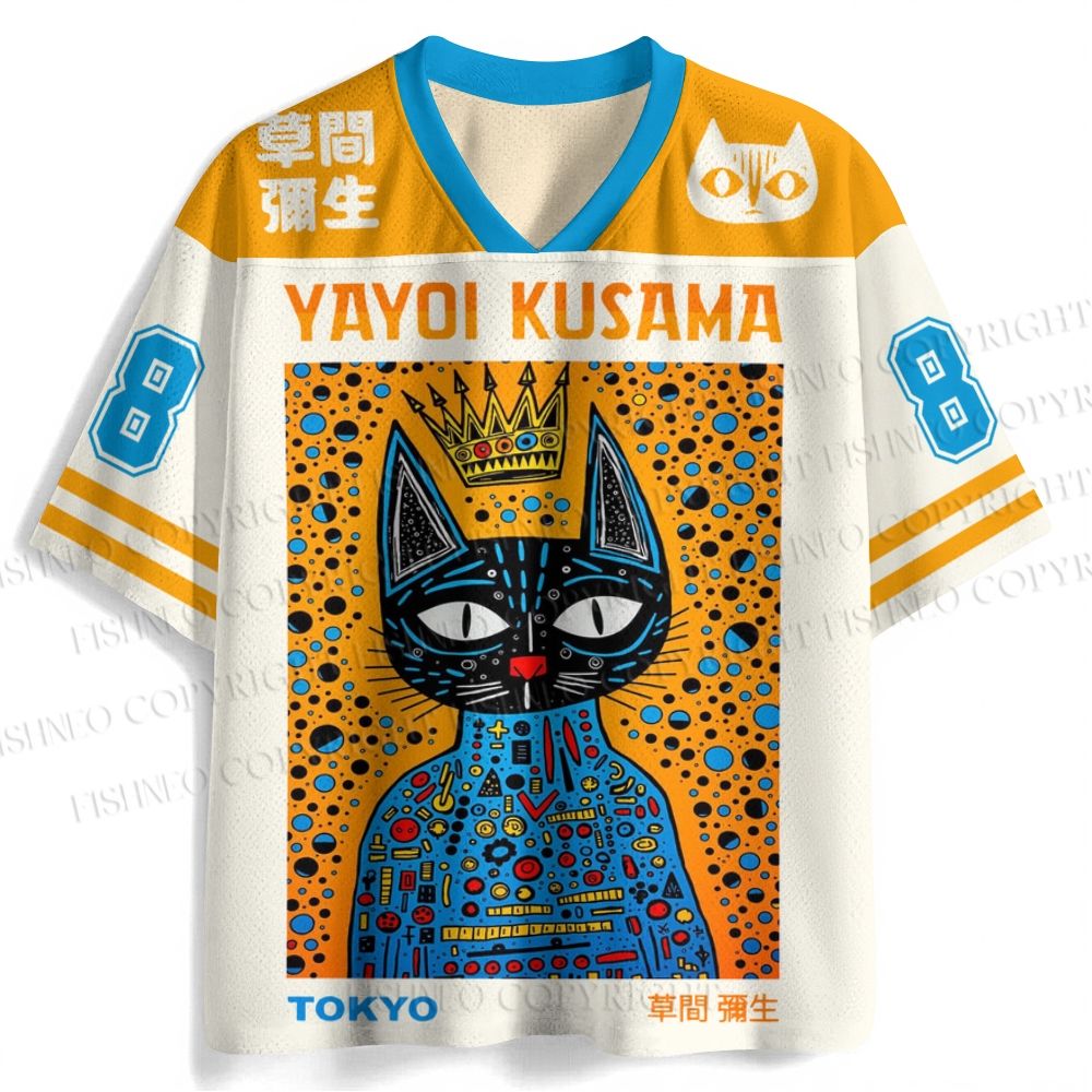 Japanese Yayoi Kusama Cat Jersey Shirts