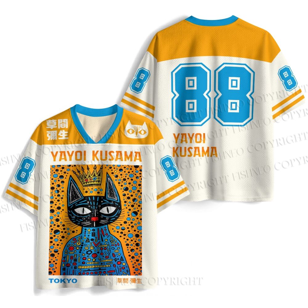 Japanese Yayoi Kusama Cat Jersey Shirts