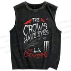 Unisex The Crows Have Eyes Printed Washed Tank Top