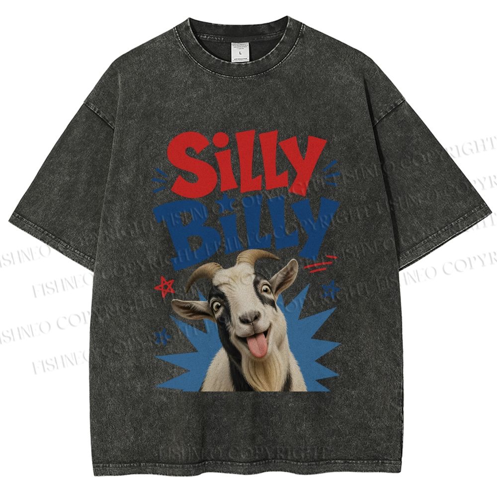 Unisex Silly Billy Printed Washed Tee