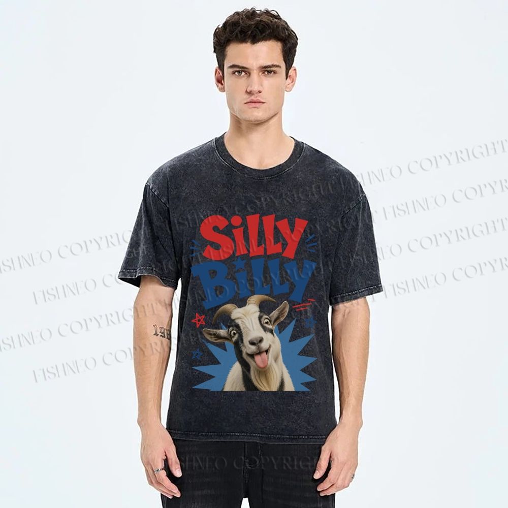 Unisex Silly Billy Printed Washed Tee