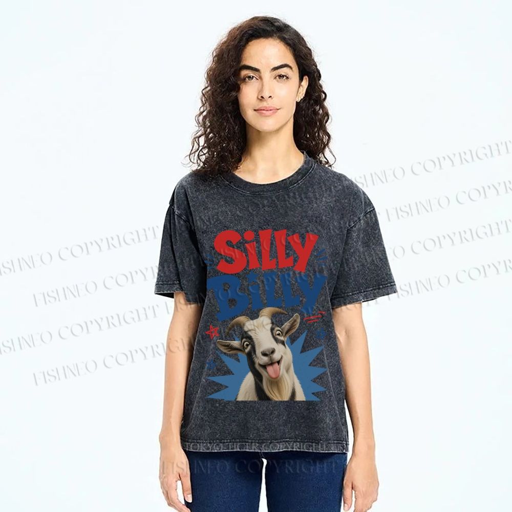 Unisex Silly Billy Printed Washed Tee