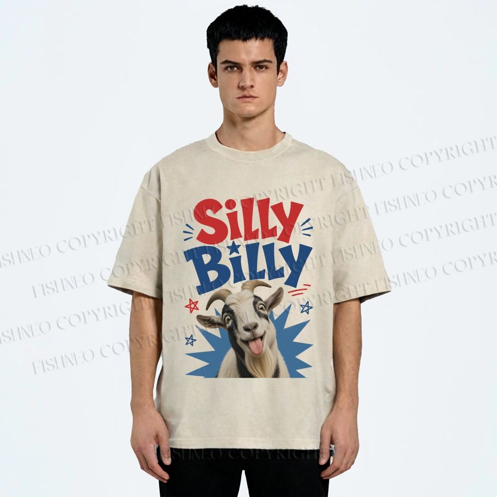 Unisex Silly Billy Printed Washed Tee