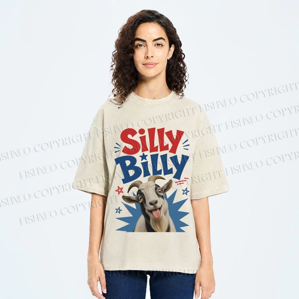 Unisex Silly Billy Printed Washed Tee