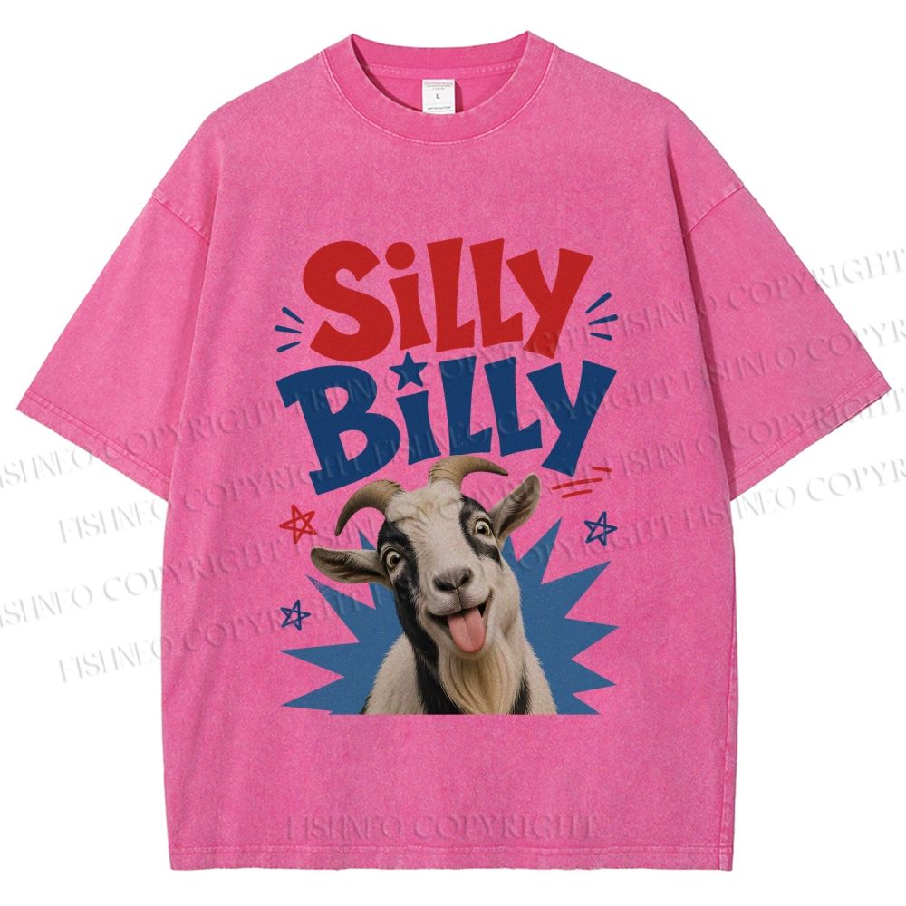 Unisex Silly Billy Printed Washed Tee