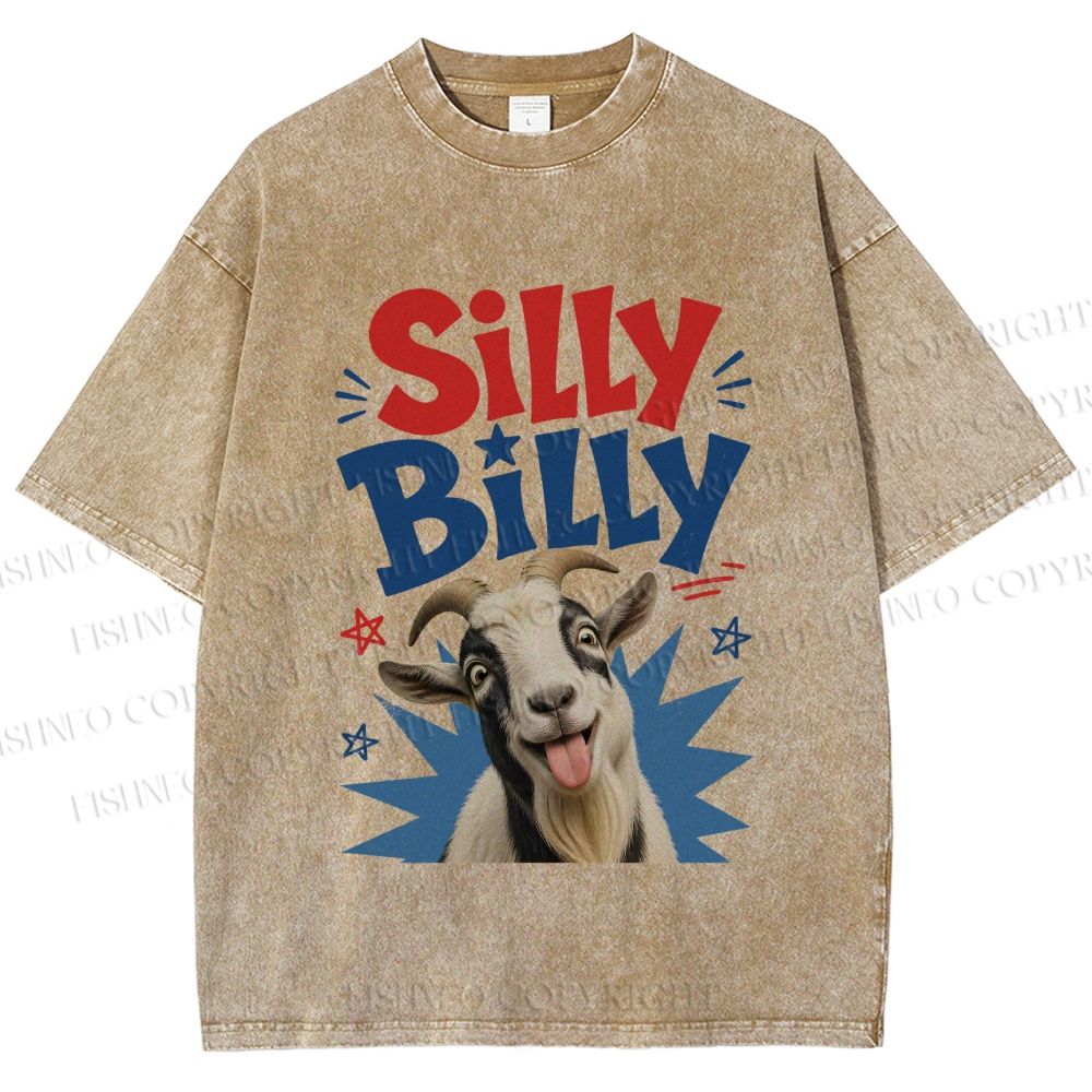 Unisex Silly Billy Printed Washed Tee