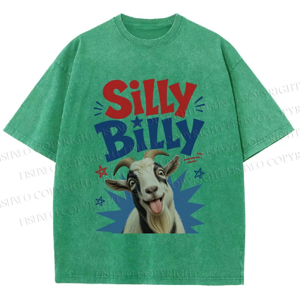 Unisex Silly Billy Printed Washed Tee