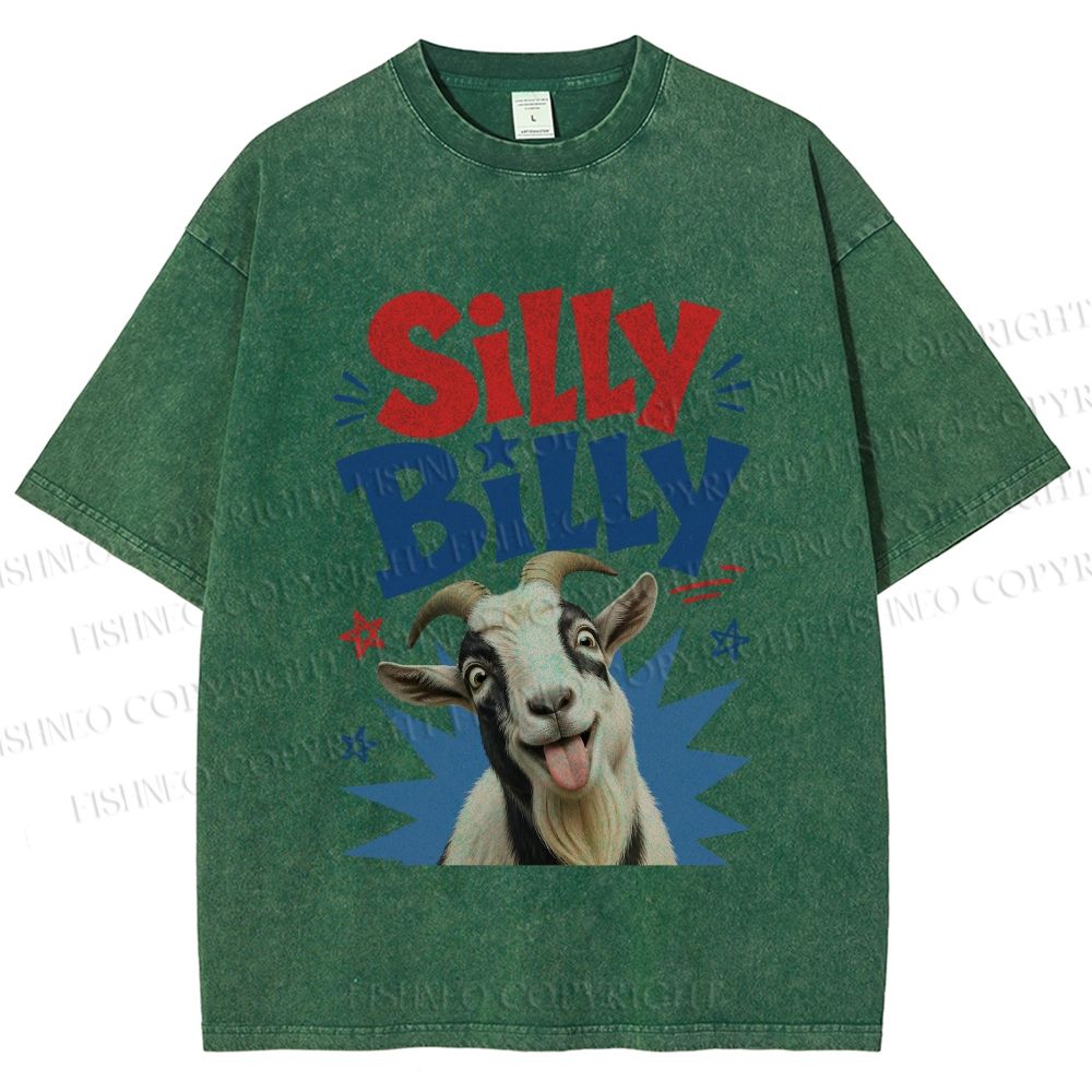 Unisex Silly Billy Printed Washed Tee