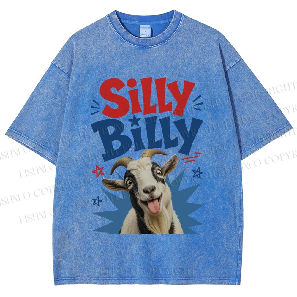 Unisex Silly Billy Printed Washed Tee