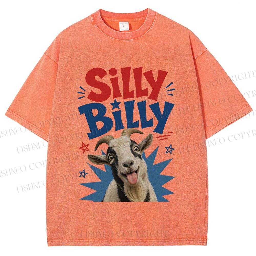 Unisex Silly Billy Printed Washed Tee