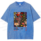 Unisex Yayoi Kusama Flower Printed Washed Tee
