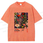 Unisex Yayoi Kusama Flower Printed Washed Tee